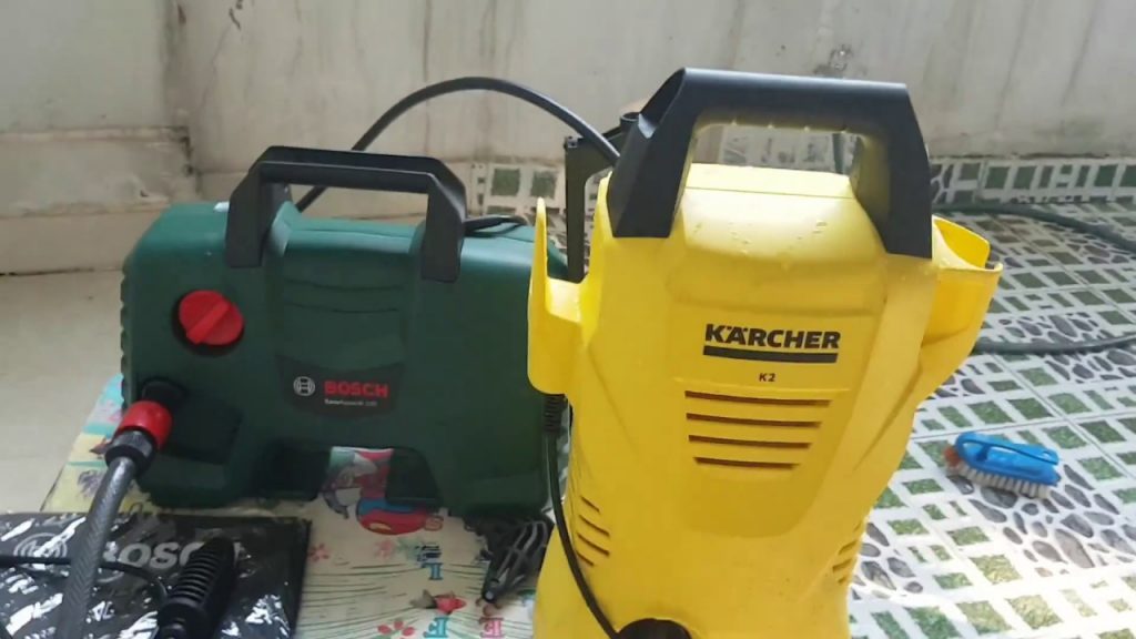 đánh giá máy rửa xe gia đình karcher và bosch