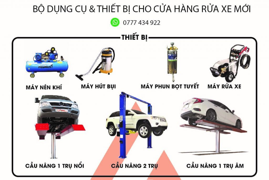 Trọn bộ thiết bị rửa xe ô tô